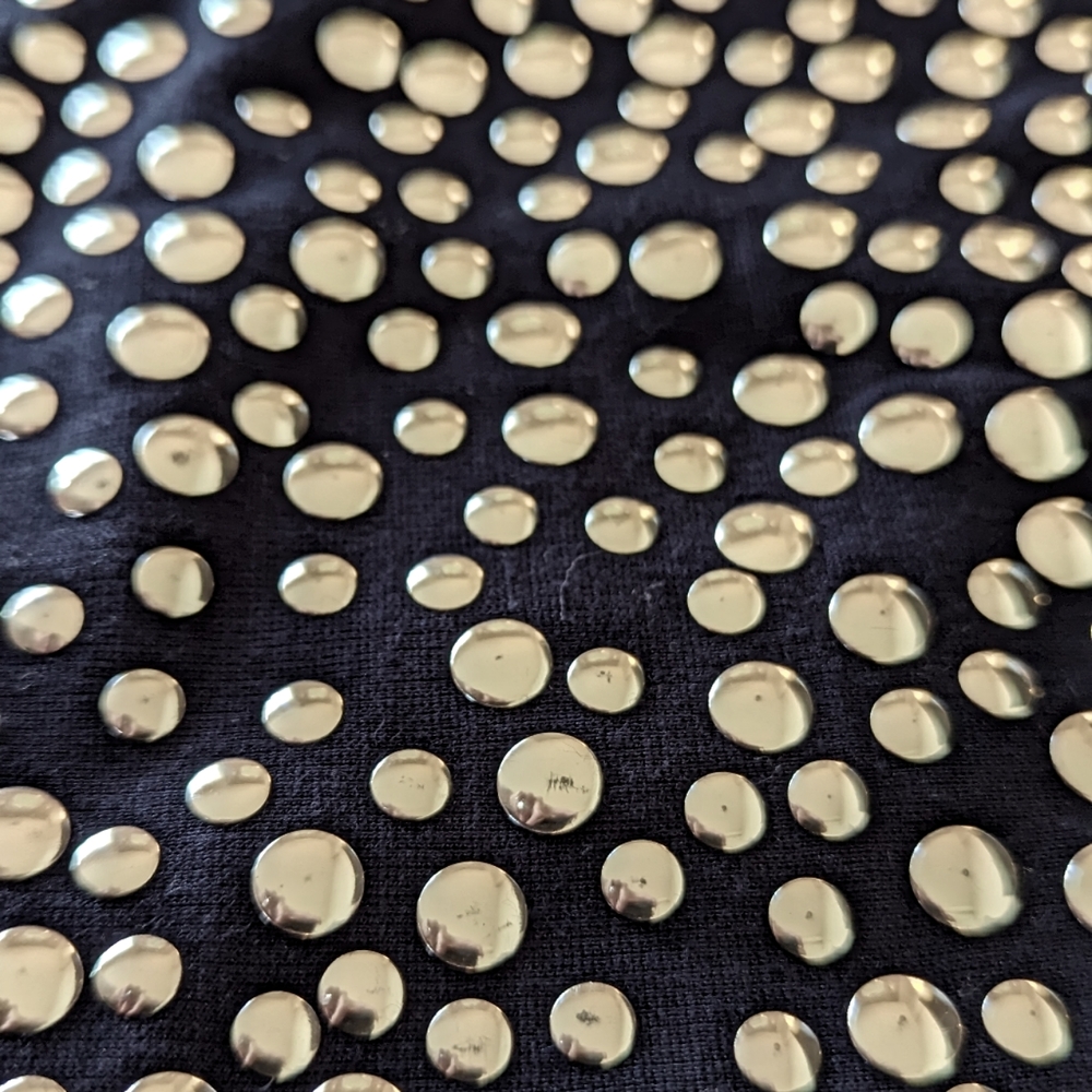 Hot LaRok Mini Skirt, Size 4, Blue with Silver Mirrored Textured Dots